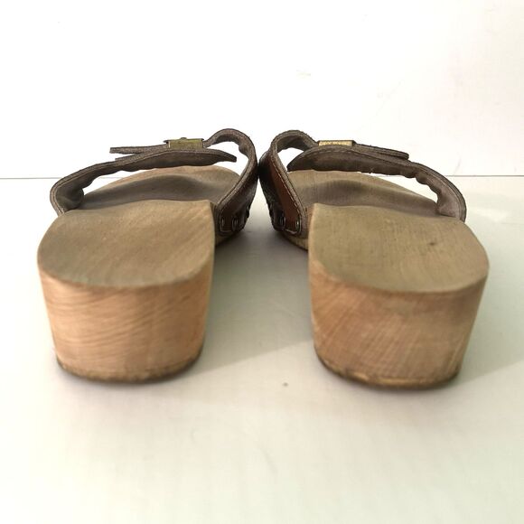 Dr. Scholls Wooden Sandals Women's Size 7 Brown Vintage Exercise Made in Austria - Picture 4 of 7